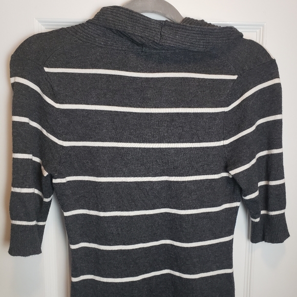 Express Design Studio Striped Sweater Dress Sheath Cowlneck line - Picture 7 of 7